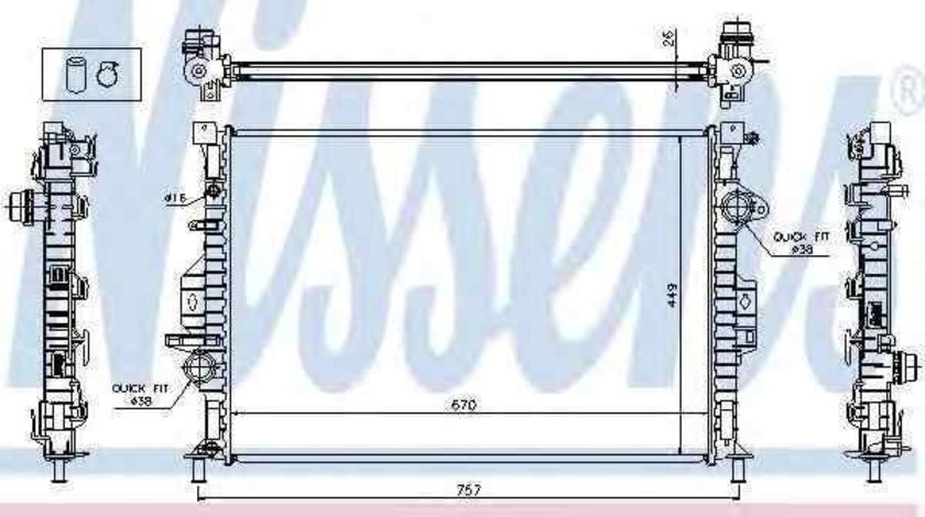 Radiator apa racire motor FORD MONDEO IV Turnier (BA7) NISSENS 65615A