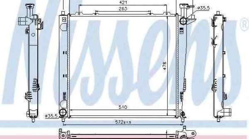 Radiator apa racire motor KIA SORENTO II (XM) NISSENS 66782