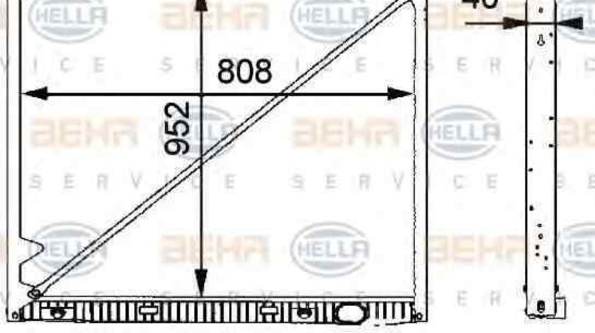 Radiator apa racire motor MERCEDES-BENZ ACTROS HELLA 8MK 376 721-231