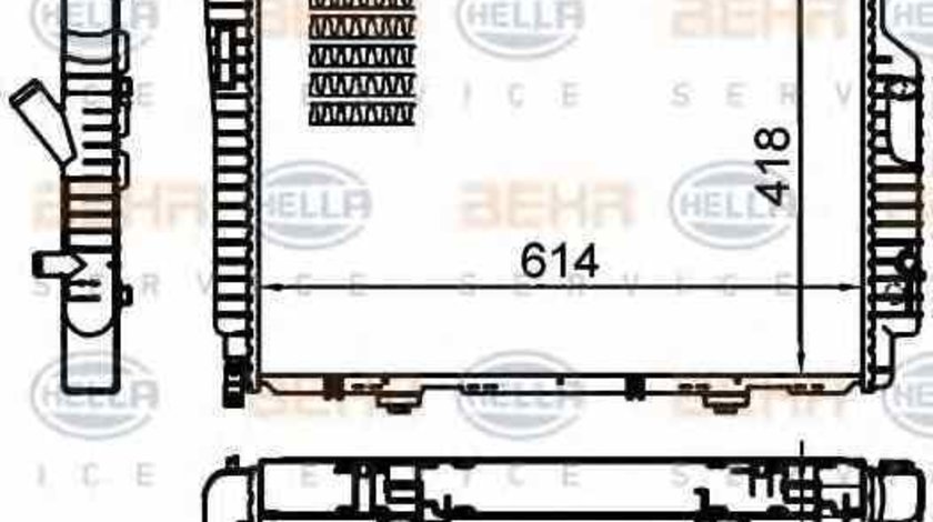 Radiator apa racire motor MERCEDES-BENZ CLK Cabriolet A208 HELLA 8MK 376 717-264