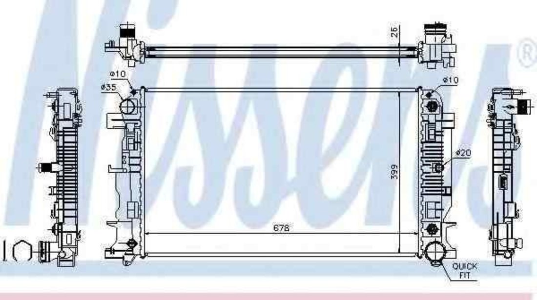 Radiator apa racire motor MERCEDES-BENZ SPRINTER 4,6-t caroserie (906) NISSENS 67157A