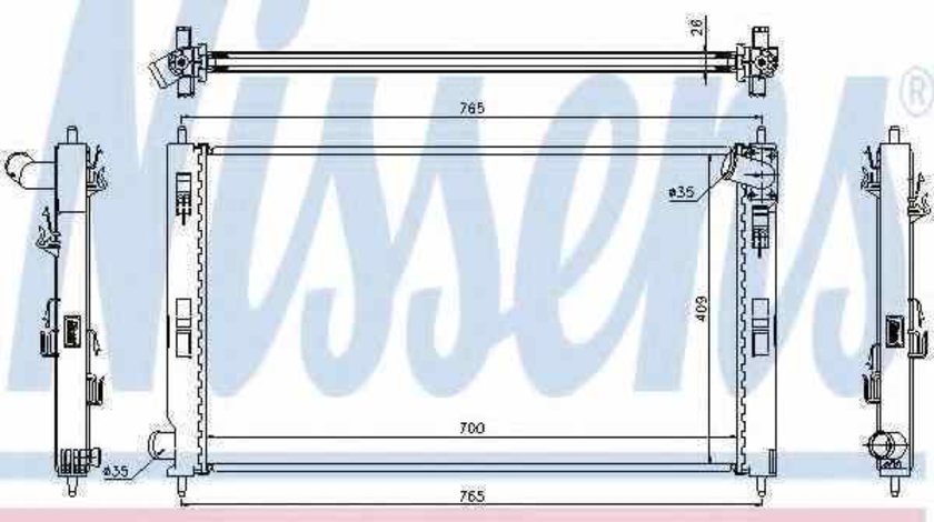 Radiator apa racire motor MITSUBISHI LANCER limuzina CY/ZA Producator NISSENS 67359