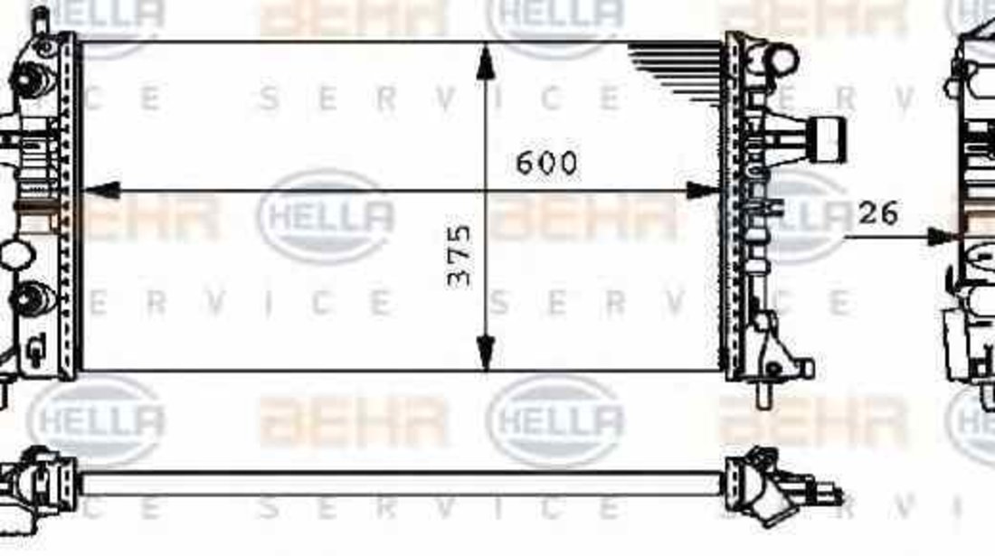 Radiator apa racire motor OPEL ASTRA G limuzina F69 HELLA 8MK 376 710-324