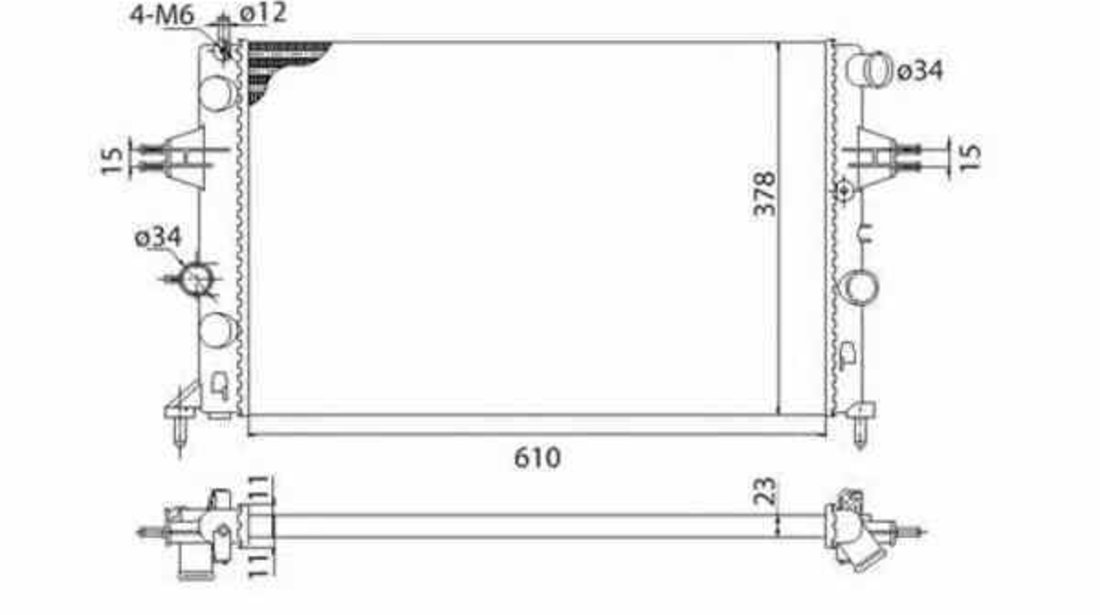 Radiator apa racire motor OPEL ASTRA G limuzina F69 MAGNETI MARELLI 350213970003