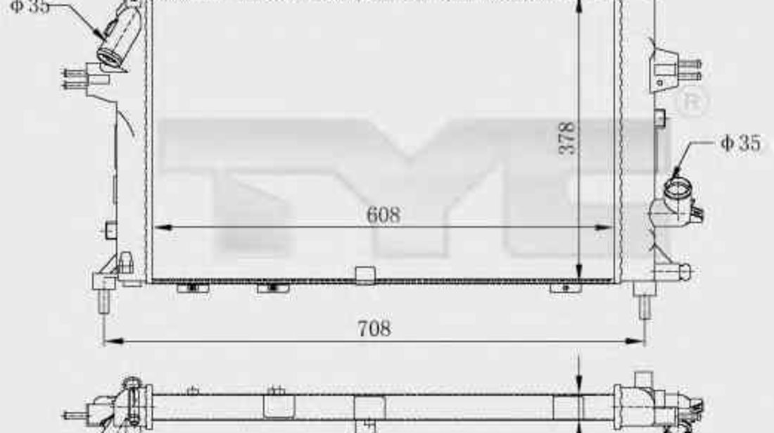 Radiator apa racire motor OPEL ASTRA H GTC (L08) TYC 725-0028-R