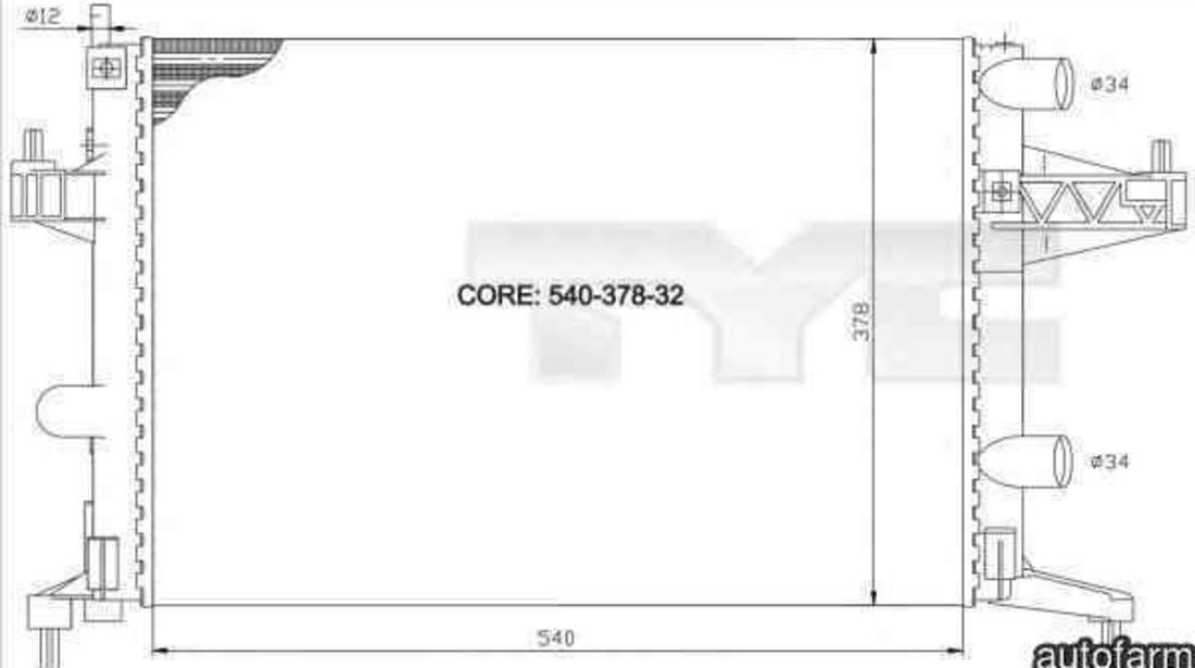 Radiator apa racire motor OPEL CORSA C (F08, F68) TYC 725-0007