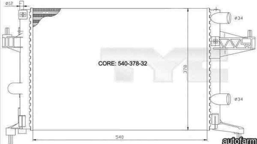 Radiator apa racire motor OPEL CORSA C (F08, F68) TYC 725-0007