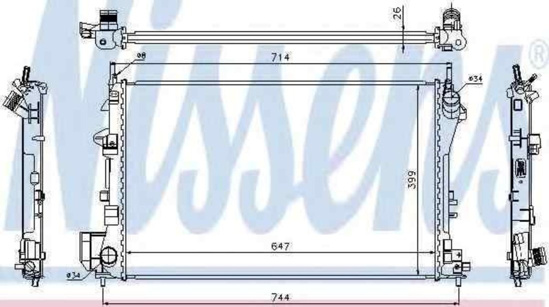 Radiator apa racire motor OPEL VECTRA C combi NISSENS 63024A