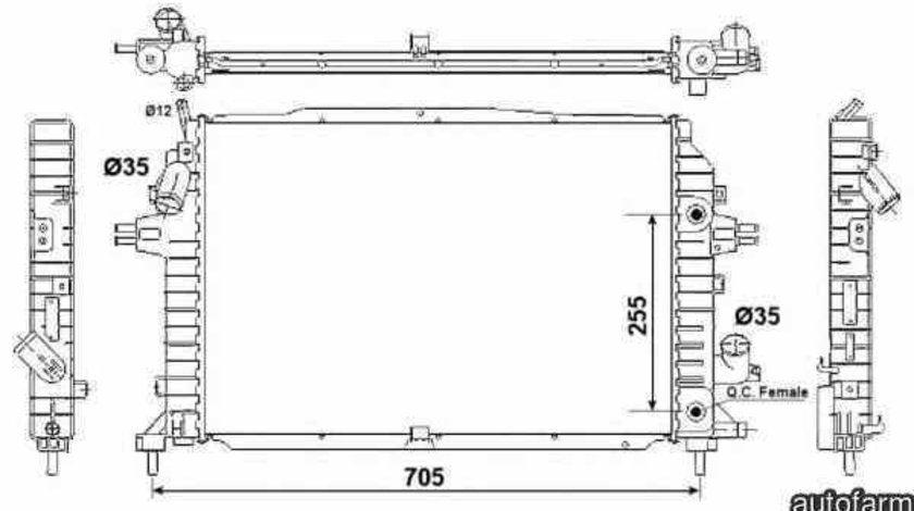 Radiator apa racire motor OPEL ZAFIRA B A05 NRF 53082