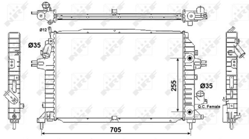 Radiator apa racire motor OPEL ZAFIRA / ZAFIRA FAMILY B, ZAFIRA B 1.7D/1.9/2.0 intre 2005-2015