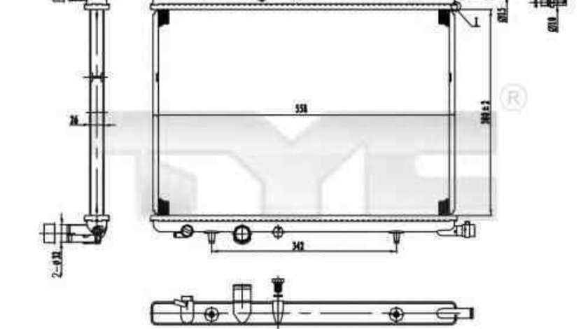 Radiator apa racire motor PEUGEOT 206 hatchback (2A/C) TYC 726-0016