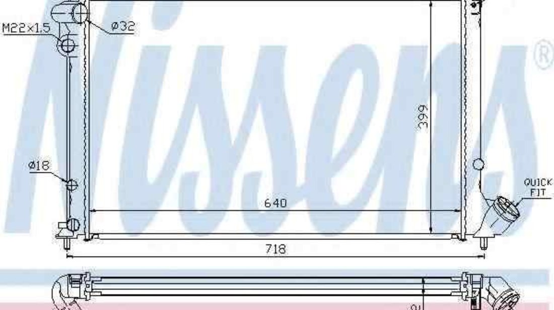 Radiator apa racire motor PEUGEOT 406 (8B) NISSENS 63732