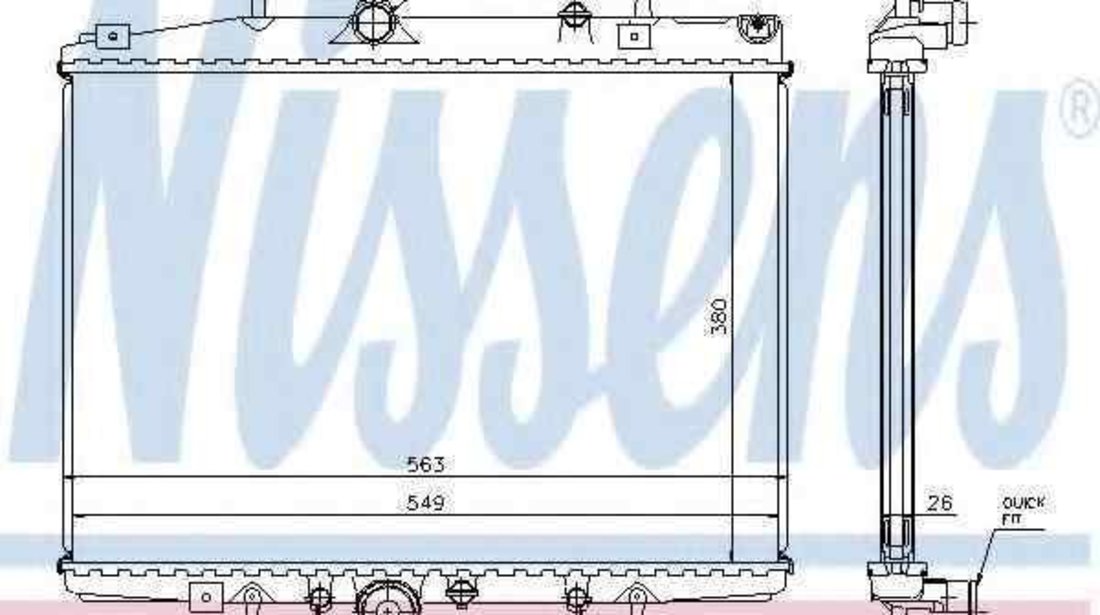 Radiator apa racire motor PEUGEOT 607 (9D, 9U) NISSENS 63702