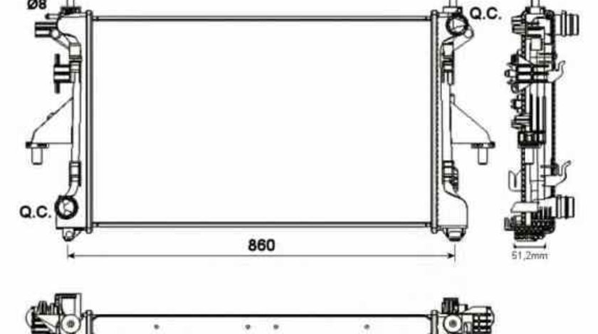 Radiator apa racire motor PEUGEOT BOXER platou / sasiu NRF 54204