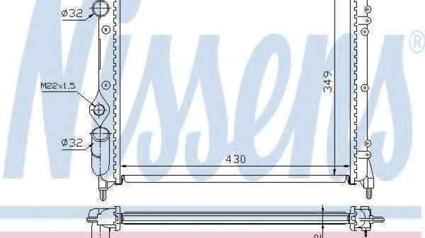 Radiator apa racire motor RENAULT 19 I Chamade (L53_) NISSENS 63924