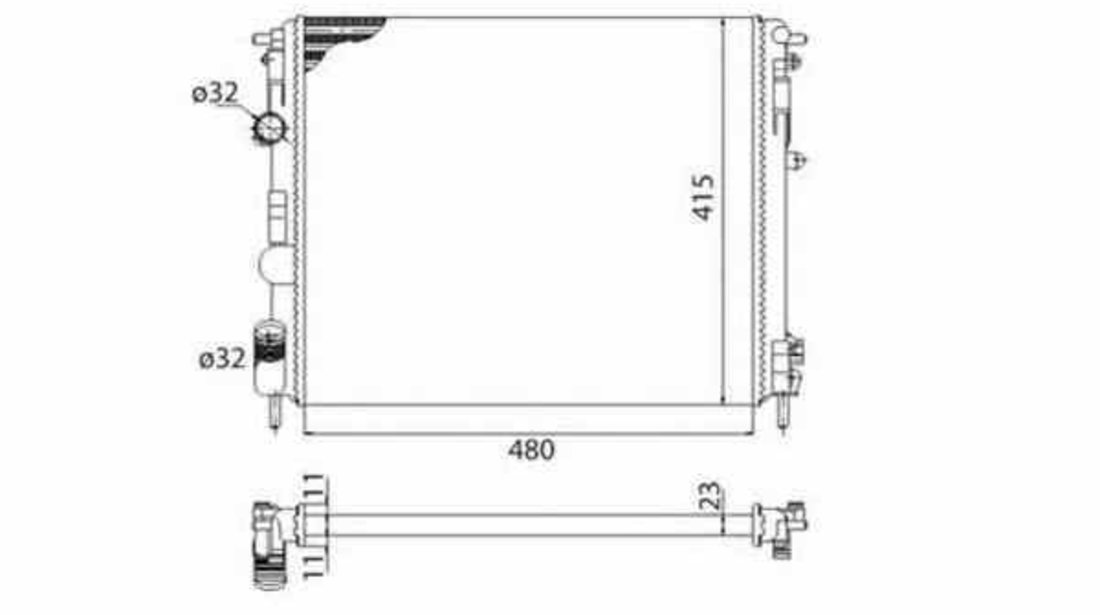 Radiator apa racire motor RENAULT CLIO II BB0/1/2 CB0/1/2 MAGNETI MARELLI 350213103503