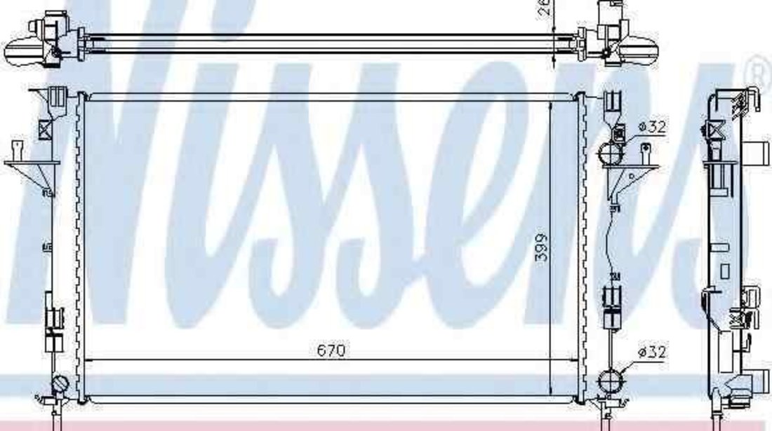 Radiator apa racire motor RENAULT LAGUNA II (BG0/1_) NISSENS 63816A