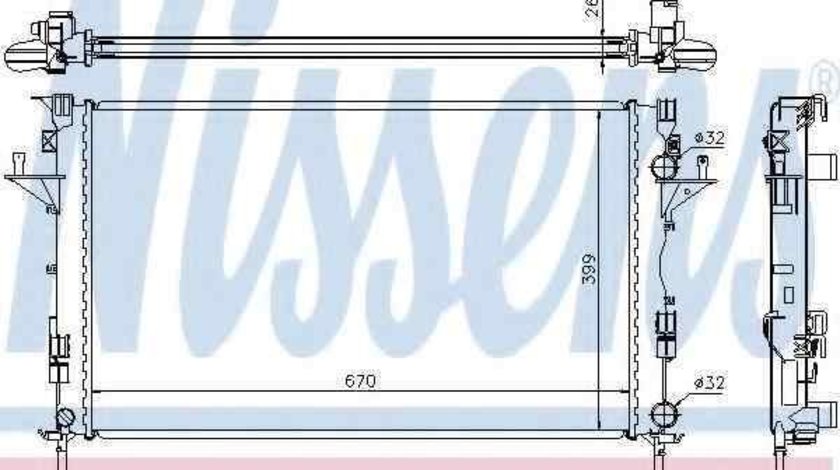 Radiator apa racire motor RENAULT VEL SATIS (BJ0_) NISSENS 63816A