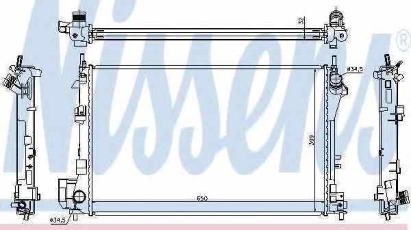 Radiator apa racire motor SAAB 9-3 combi NISSENS 63022A