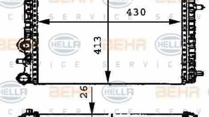 Radiator apa racire motor SKODA FABIA Combi HELLA 8MK 376 716-234