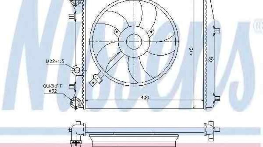 Radiator apa racire motor SKODA FABIA limuzina (6Y3) NISSENS 64103