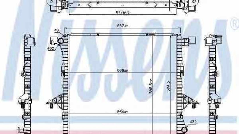 Radiator apa racire motor VW AMAROK 2H S1B Producator NISSENS 65298