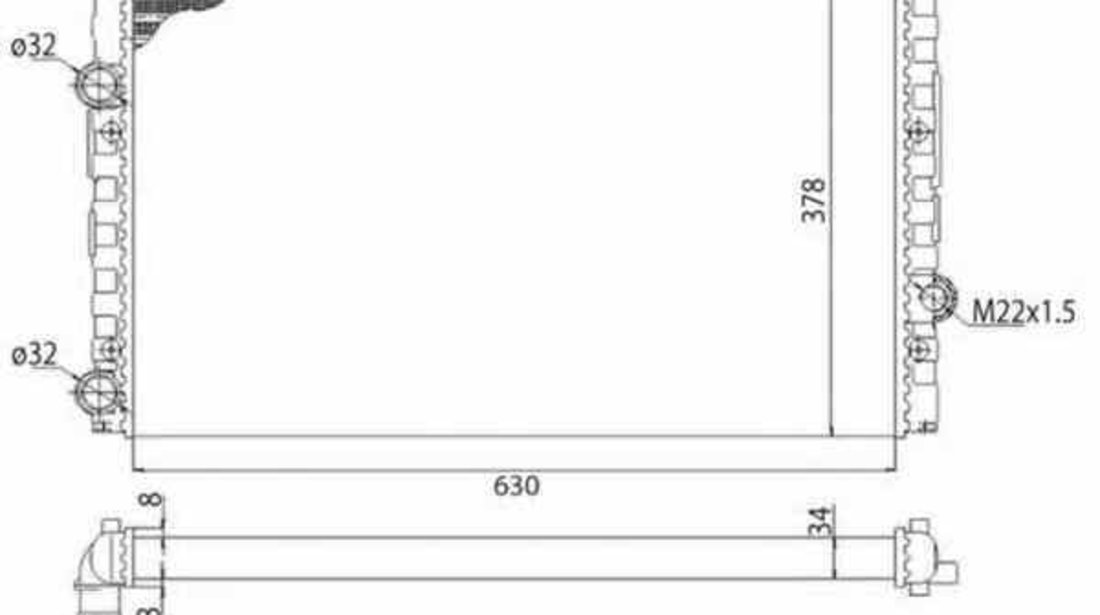 Radiator apa racire motor VW GOLF III 1H1 MAGNETI MARELLI 350213793003