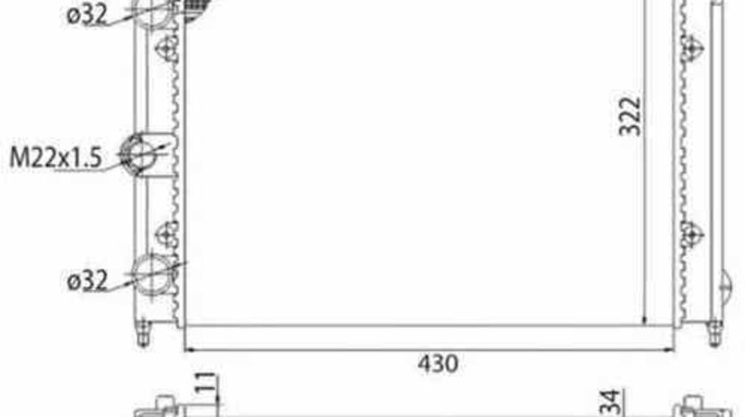 Radiator apa racire motor VW JETTA I 16 MAGNETI MARELLI 350213201003