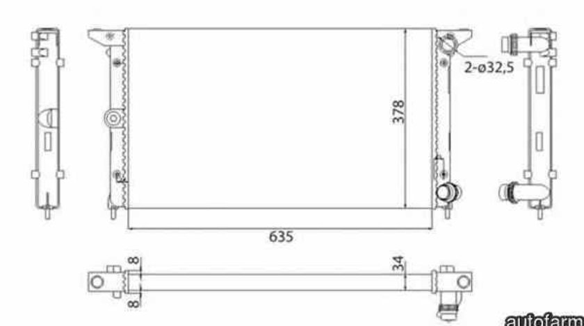 Radiator apa racire motor VW SHARAN 7M8 7M9 7M6 MAGNETI MARELLI 350213844003