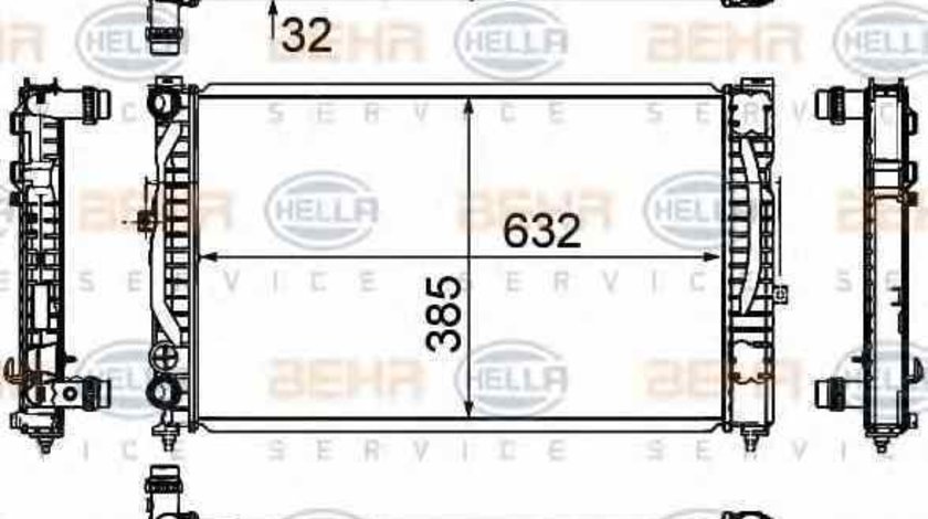 Radiator apa racire motor VW (SVW) PASSAT LINGYU limuzina (B5) HELLA 8MK 376 720-591