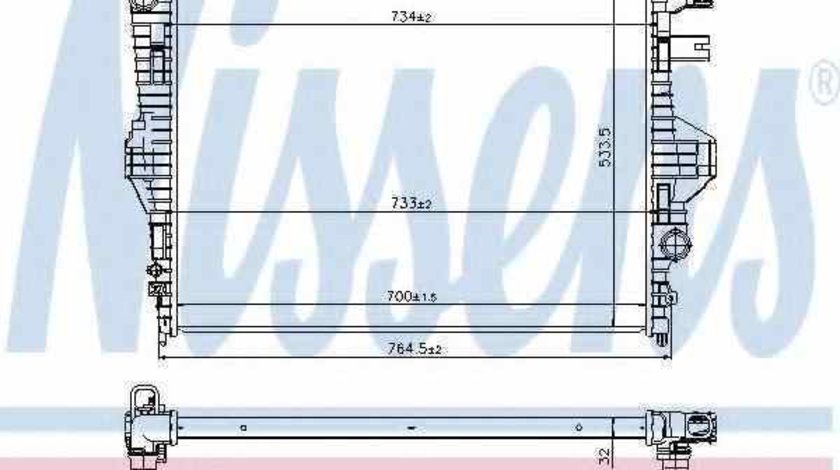 Radiator apa racire motor VW TOUAREG 7P5 NISSENS 65297