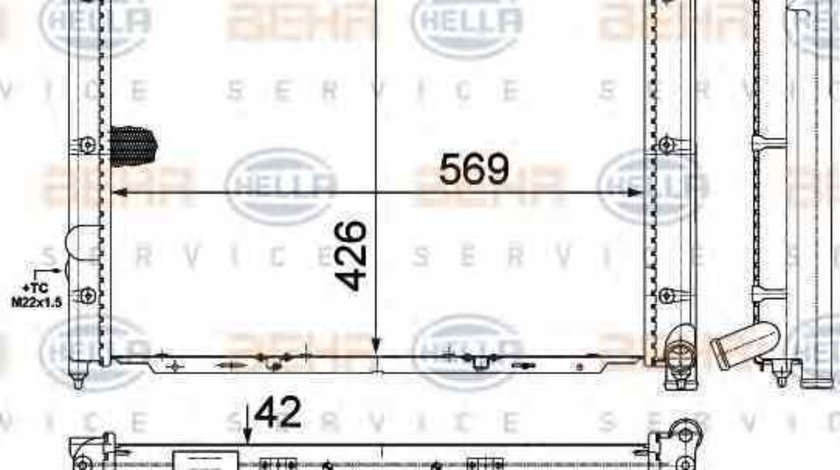 Radiator apa racire motor VW TRANSPORTER III caroserie HELLA 8MK 376 713-634