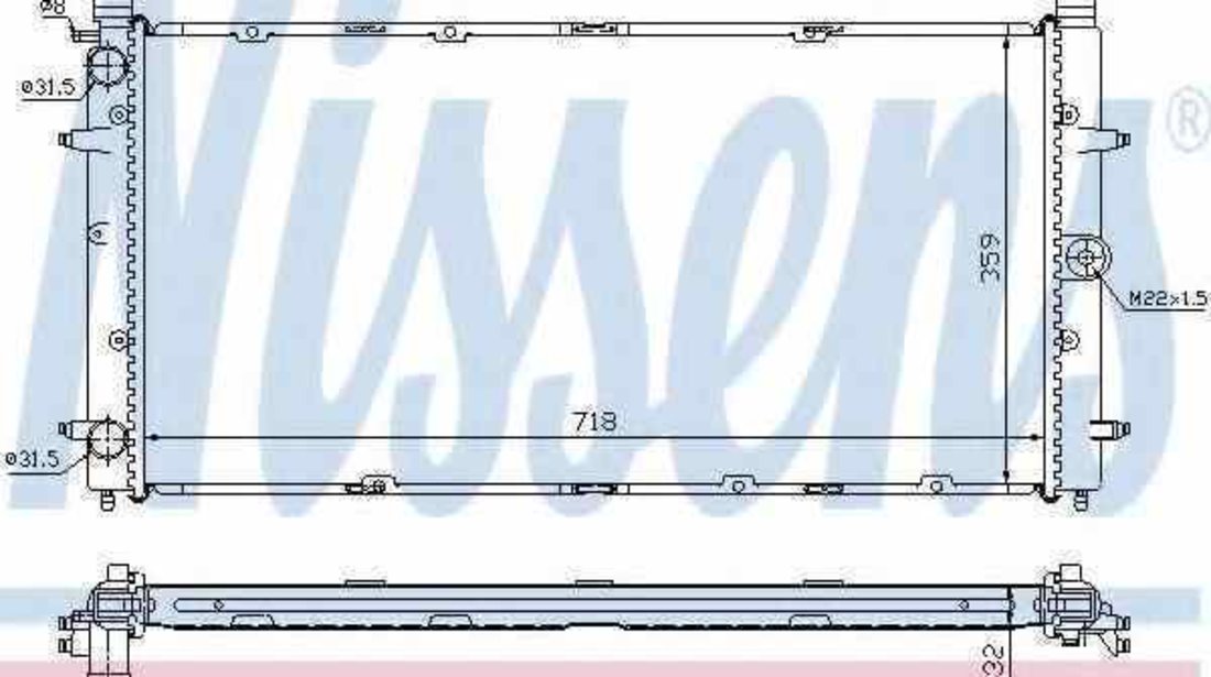 Radiator apa racire motor VW TRANSPORTER IV platou / sasiu 70XD NISSENS 65273A