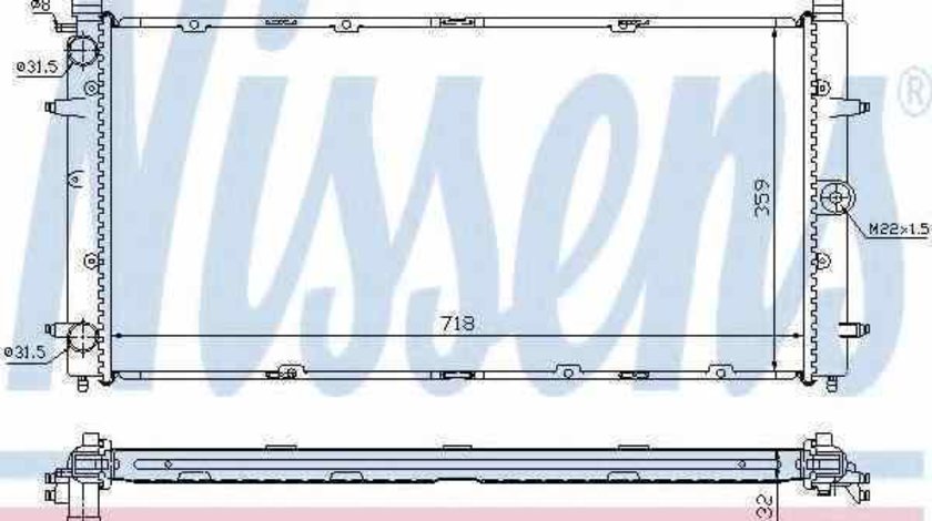 Radiator apa racire motor VW TRANSPORTER IV platou / sasiu 70XD Producator NISSENS 65273A