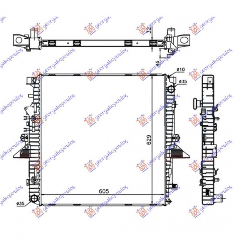 Radiator Apa - Range Rover Sport 2005 , Pcc500041