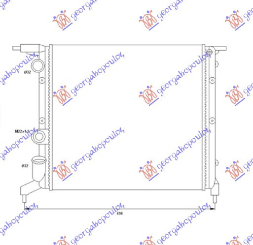 Radiator Apa - Renault Clio 1990 , 7701034770