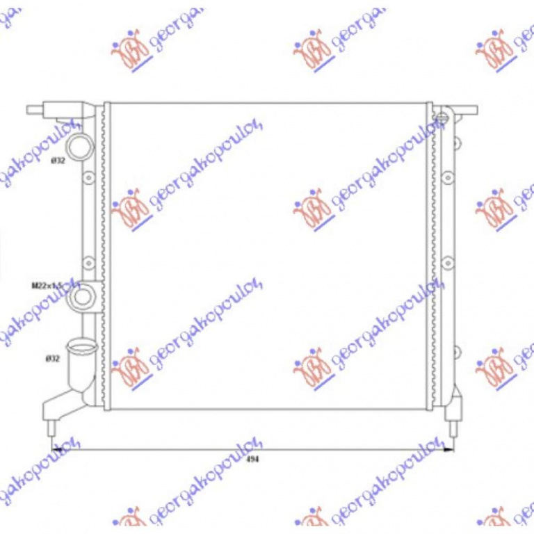 Radiator Apa - Renault Clio 1990 , 7701034770