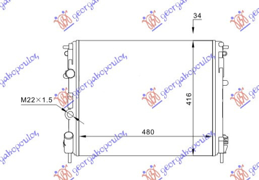 Radiator Apa - Renault Clio 1998 , 8200049080