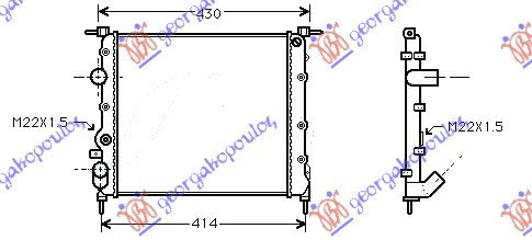Radiator Apa - Renault Clio1998 1999 , 7700836300