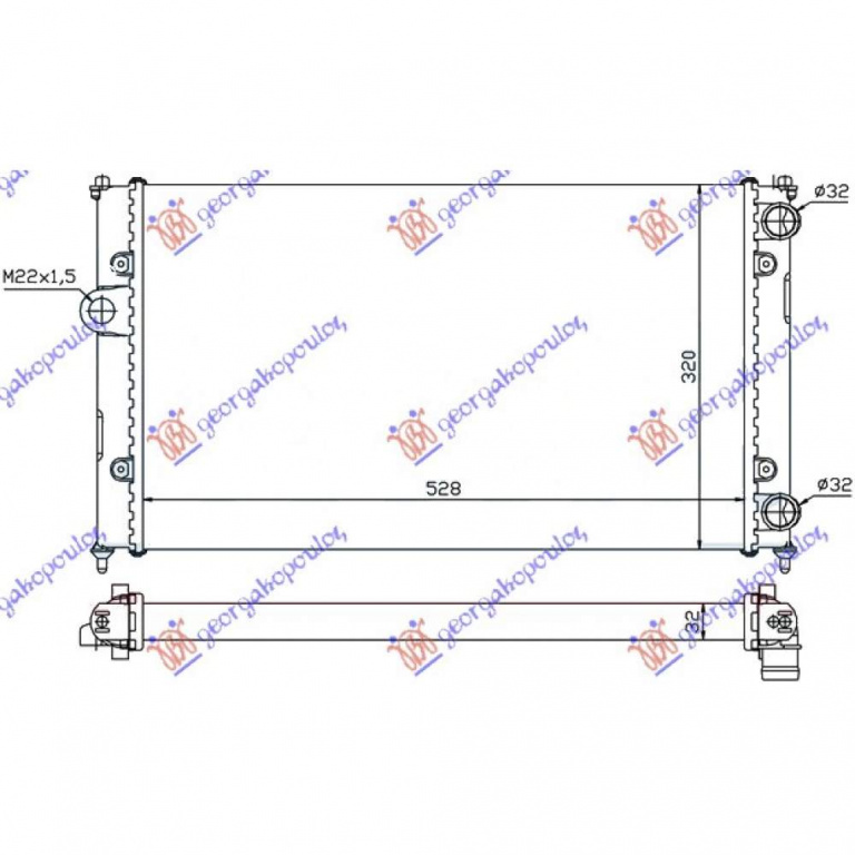 Radiator Apa - Seat Alhambra 1995 , 1109113