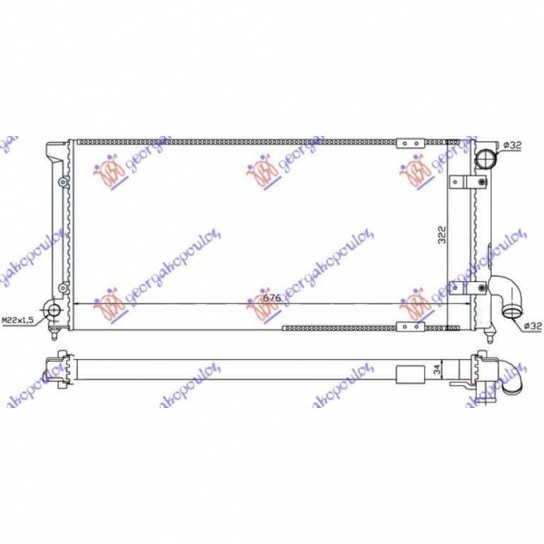 Radiator Apa - Seat Toledo 1995 , 1l0121253l