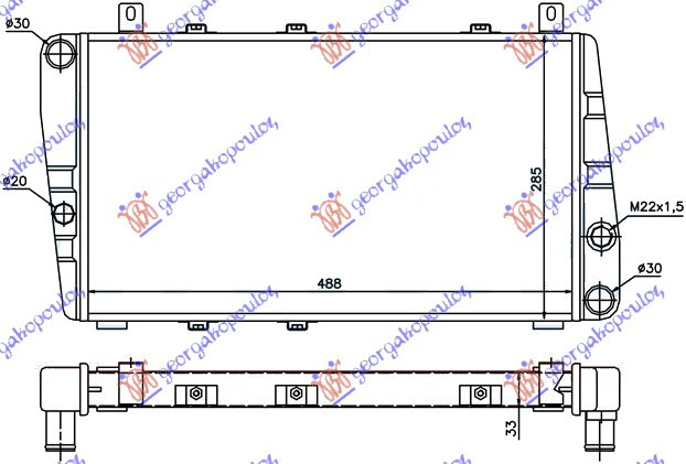Radiator Apa - Skoda Favorit 1989 , 6u0121251