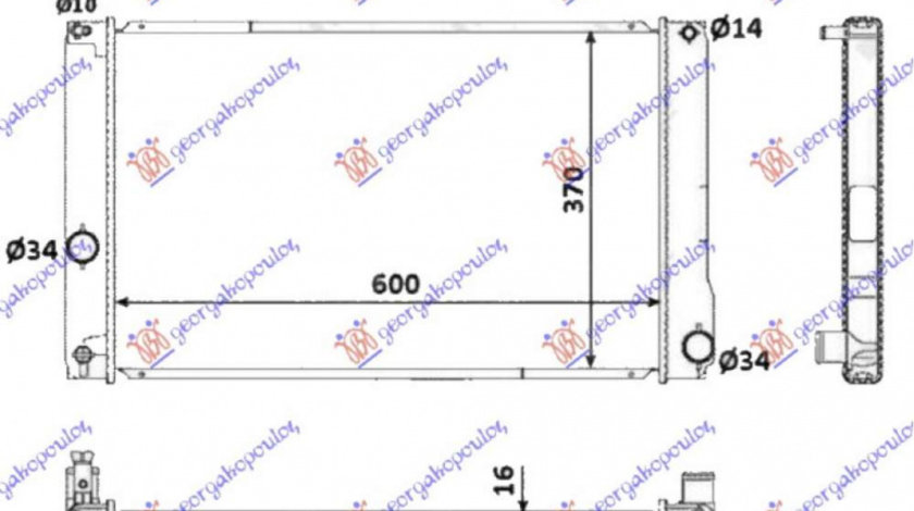 Radiator Apa - Toyota Auris 2010 , 16400-37230