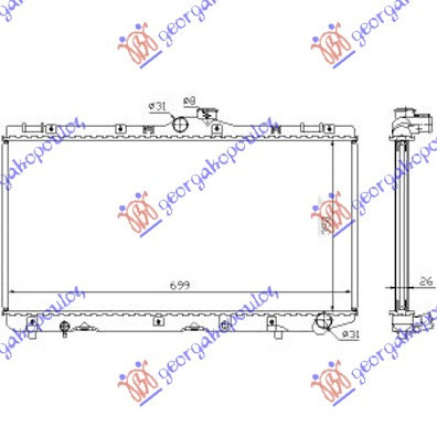 Radiator Apa - Toyota Corolla (E 10) Sdn-S.W. 1992 , 1640064650