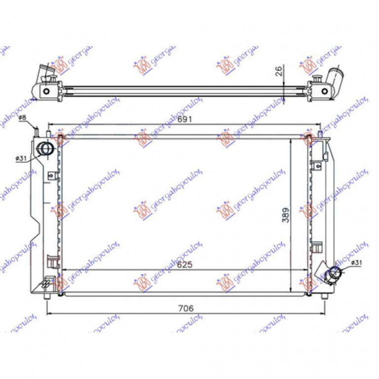 Radiator Apa - Toyota Corolla (E 12) H/B-L/B 2002 , 16400-0n030