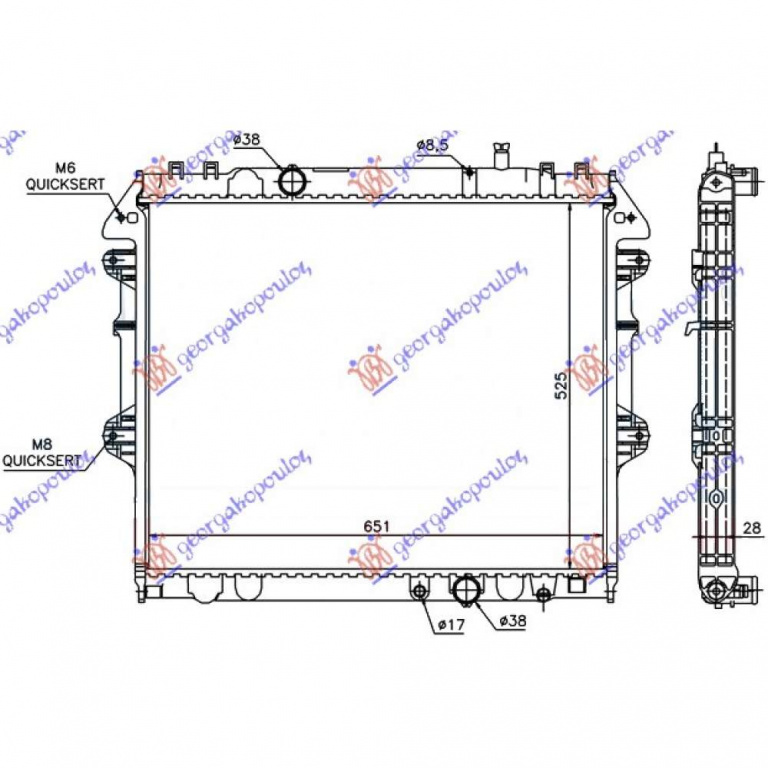 Radiator Apa - Toyota Hilux- 2 Usi/4usi 2009 , 164000l250