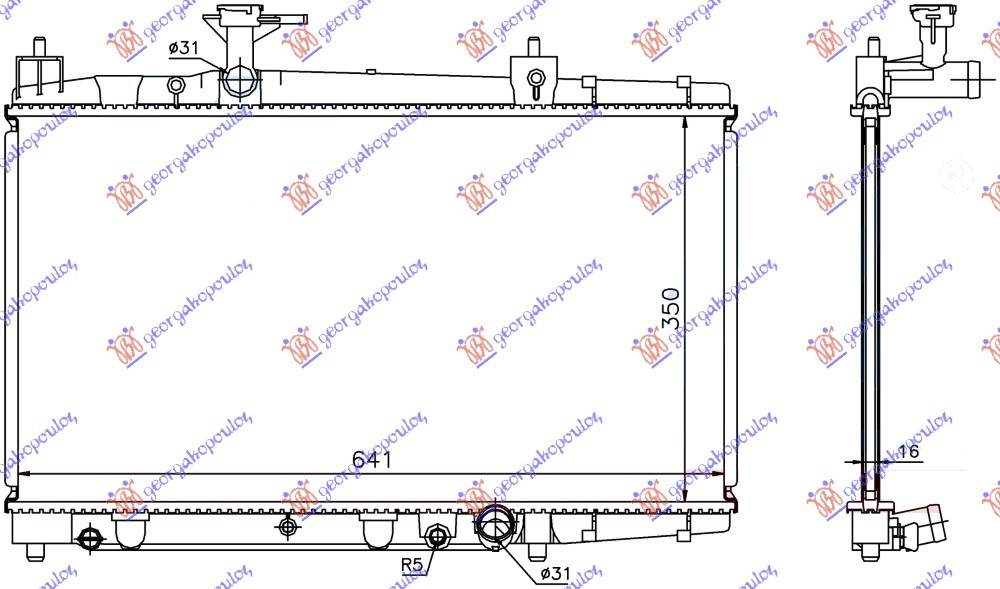 Radiator Apa - Toyota Yaris 1999 , 16400-33070
