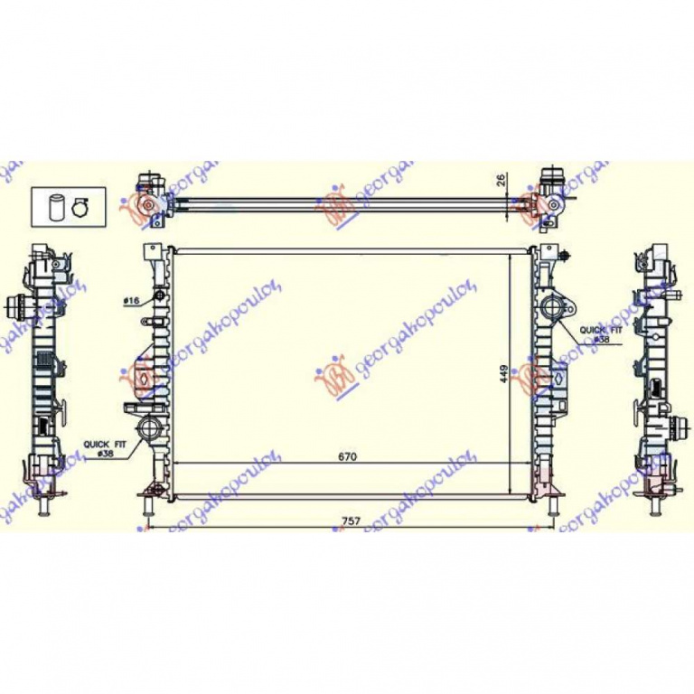Radiator Apa - Volvo S80 2006 , Lr039623