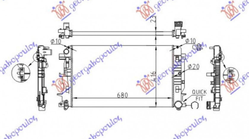 Radiator Apa - Vw Bora 1998 , 1j0121253h