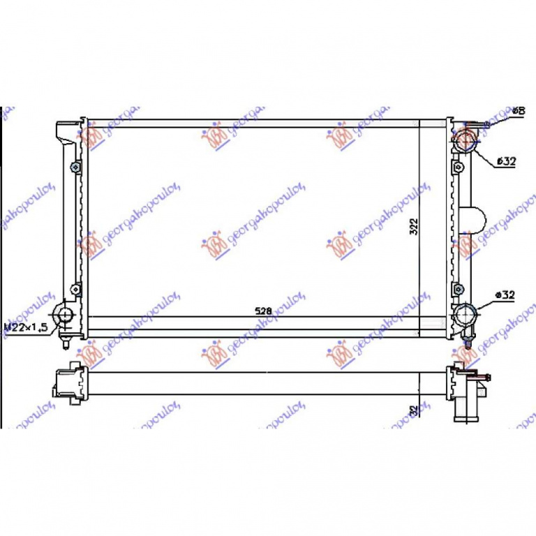 Radiator Apa - Vw Caddy 1979 , 1l0121253b